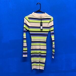 Fashion Nova Striped Multicolor Dress